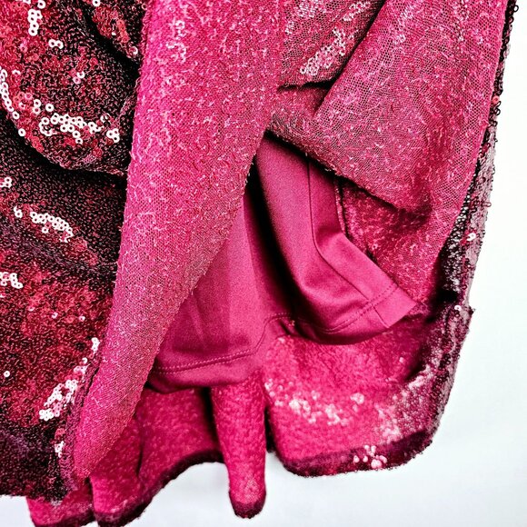 Torrid Red Full Sequin Cocktail Holiday Party Midi Skater Dress, Sz 0 - Picture 10 of 10